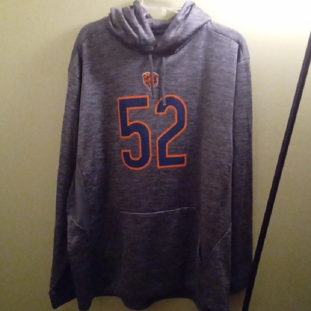 Mens XL Pro Line Fanatics Charcoal Hoodie with Orange and Blue Accents Sports